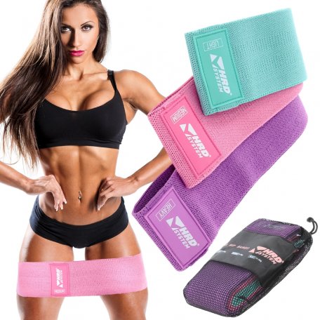 HRD Zestaw 3 x guma do ćwiczeń HIP BAND - RUBBER FOR EXERCISE SET