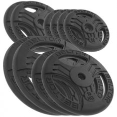 BELTOR ZESTAW 80KG OBCIĄŻENIE ŻELIWNE KIEROWNICA 29MM FASTGRIP