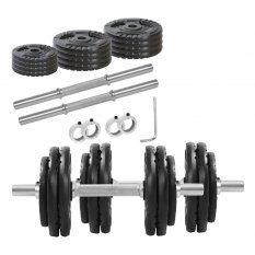KAWMET HANTLE ŻELIWNE 2x15KG,gryfy+obciążenie zestaw 30kg