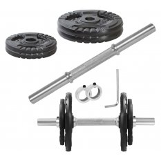 KAWMET HANTLA ŻELIWNA 10KG, gryfik+obciążenie zestaw 10kg