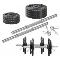 KAWMET HANTLE ŻELIWNE 2x10KG,gryfy+obciążenie zestaw 20kg