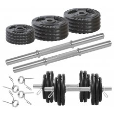 KAWMET HANTLE ŻELIWNE 2x15KG,gryfy+obciążenie zestaw 30kg