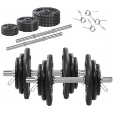 KAWMET HANTLE ŻELIWNE 2x20KG,gryfy+obciążenie zestaw 40kg