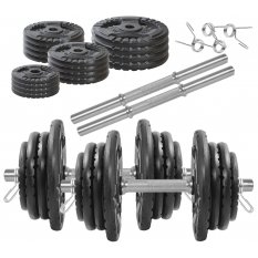 KAWMET HANTLE ŻELIWNE 2x25KG,gryfy+obciążenie zestaw 50kg