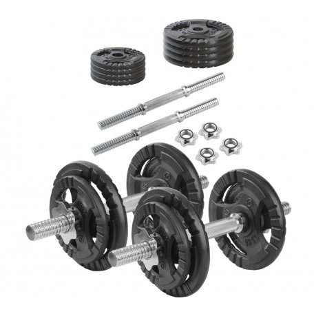KAWMET HANTLE ŻELIWNE 2x10KG,gryfy+obciążenie zestaw 20kg