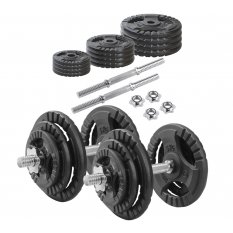 KAWMET HANTLE ŻELIWNE 2x20KG,gryfy+obciążenie zestaw 40kg
