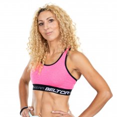 BELTOR BW STANIK SPORTOWY SPORTS BRA PINK NEON 01