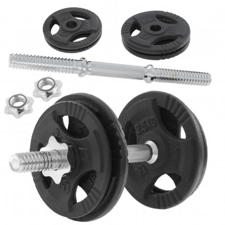 Hantla żeliwna regulowana 10kg + zaciski HRD