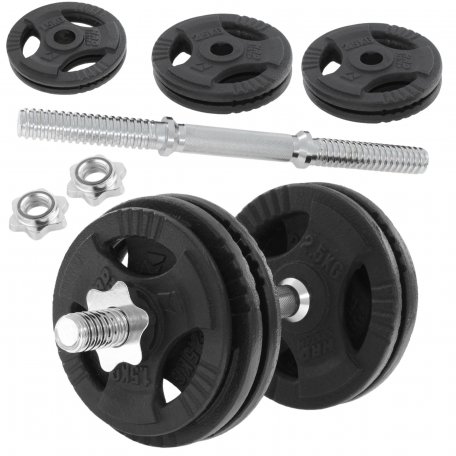 Hantla żeliwna regulowana 15kg + zaciski HRD