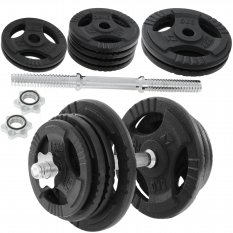 Hantla żeliwna regulowana 25kg + zaciski HRD