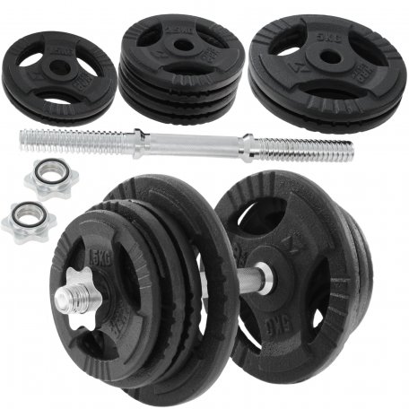 Hantla żeliwna regulowana 25kg + zaciski HRD