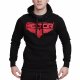 Beltor Bluza Męska z Kapturem Hoodie Red Logo Black