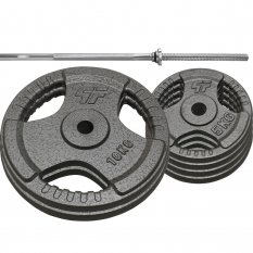 PF Zestaw obciążenie żeliwne 50kg (2x10, 4x5kg) 29mm + Gryf prosty 180cm