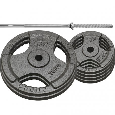 PF Zestaw obciążenie żeliwne 50kg (2x10, 4x5kg) 29mm + Gryf prosty 180cm