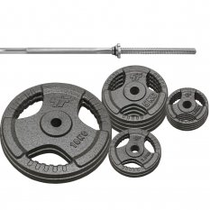 PF Zestaw obciążenie żeliwne 60kg (2x10, 4x5kg, 2x2,5kg, 4x1,25) 29mm + Gryf prosty 180cm