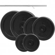 PF Zestaw 79kg obciążenie żeliwne + gryf prosty 180cm