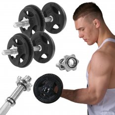 HRD Regulowane hantle żeliwne 2x 10kg + zaciski