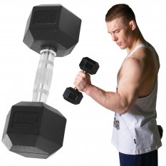Hantla żeliwna treningowa HEX gumowana 6kg HRD