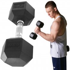 Hantla żeliwna treningowa HEX gumowana 10kg HRD