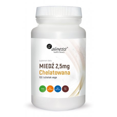 Aliness, Miedź chelatowana 2,5 mg x 100 Vege tabs.