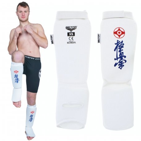 BELTOR KABE KYOKUSHINKAI KARATE Ochraniacze piszczeli goleni bawełniane