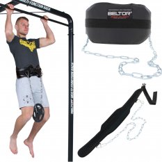 Beltor Pas kulturystyczny obciążeniowy z łańcuchem do podciągania dipów