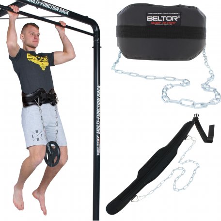 Beltor Pas kulturystyczny obciążeniowy z łańcuchem do podciągania dipów