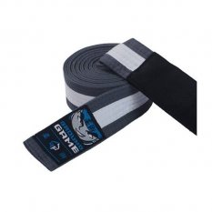 Ground Game Pas do BJJ dla dzieci Szary z białą belką