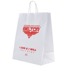 Beltor Papierowa torba na zakupy nagrody z uchwytem biała 320x170x390mm L
