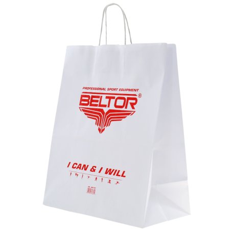 Beltor Papierowa torba na zakupy nagrody z uchwytem biała 320x170x390mm L
