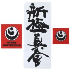 Beltor Zestaw 3 naszywek do naprasowania karate Shin Kyokushinkai KANJI