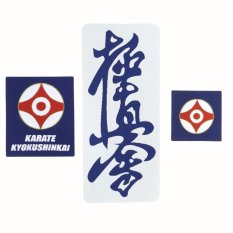 Beltor Zestaw 3 naszywek do naprasowania karate Kyokushinkai KANJI KANKU