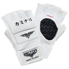 Rękawice karate treningowe KAMINARI Skóra naturalna BIAŁE -Beltor Rękawice karate treningowe KAMINARI Skóra naturalna BIAŁE