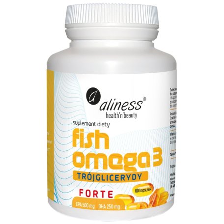 Aliness, Fish Omega 3 FORTE Trójglicerydy 500/250mg x 60 kapsułek