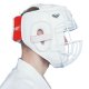 Beltor Kask karate z kratką skórzany KUMITE SHIRO-AKA ochraniacz głowy