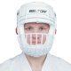 Beltor Kask karate z kratką skórzany KUMITE SHIRO-AKA ochraniacz głowy