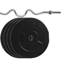 Platinum Fitness ZESTAW OBCIĄŻENIE bitumiczne 26kg (4X5KG) + GRYF ŁAMANY