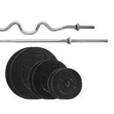 Platinum Fitness Zestaw 50kg obciążenie bitumiczne + 2 gryfy