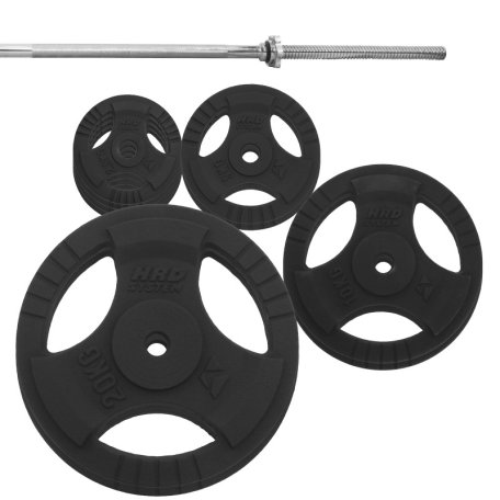 HRD System Zestaw 80 kg obciążenie żeliwne 29mm + Gryf prosty