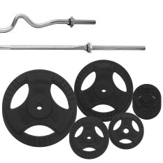 HRD System Zestaw 80 kg Obciążenie Żeliwne 29mm + 2x Gryf