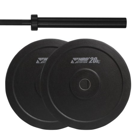 HRD System ZESTAW 60KG OBCIĄŻENIE OLIMPIJSKIE BUMPER + GRYF