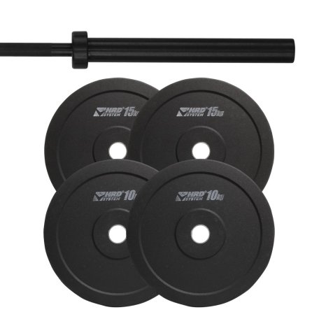 HRD System ZESTAW 70KG OBCIĄŻENIE OLIMPIJSKIE BUMPER + GRYF