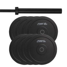 HRD System ZESTAW 80KG OBCIĄŻENIE OLIMPIJSKIE BUMPER + GRYF