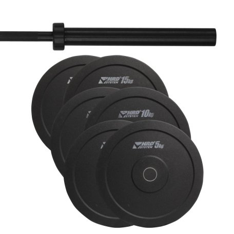 HRD System ZESTAW 80KG OBCIĄŻENIE OLIMPIJSKIE BUMPER + GRYF