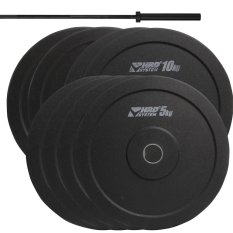 HRD System ZESTAW 100KG OBCIĄŻENIE OLIMPIJSKIE BUMPER + GRYF