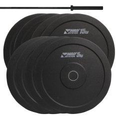 HRD System ZESTAW 120KG OBCIĄŻENIE OLIMPIJSKIE BUMPER + GRYF
