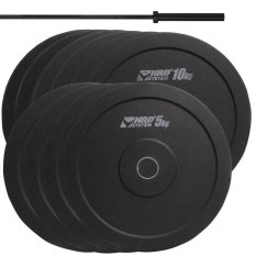 HRD System ZESTAW 130KG OBCIĄŻENIE OLIMPIJSKIE BUMPER + GRYF