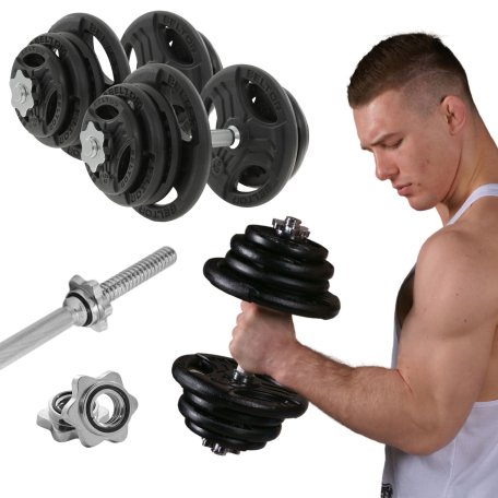 Beltor Regulowane hantle żeliwne 2x25kg + zaciski