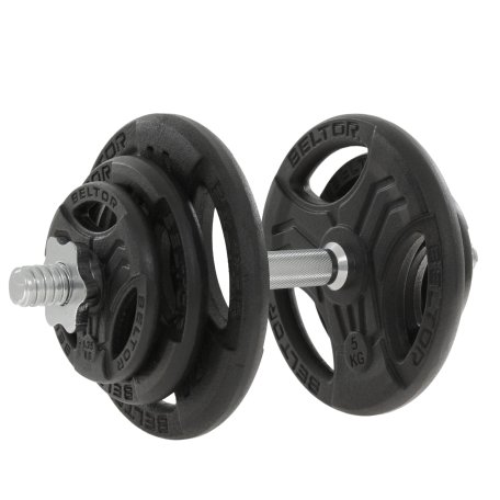 Beltor Regulowana hantla żeliwna 20kg + zaciski