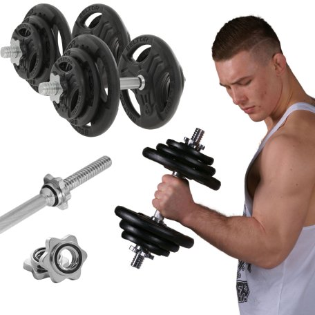 Beltor Regulowane hantle żeliwne 2x20kg + zaciski